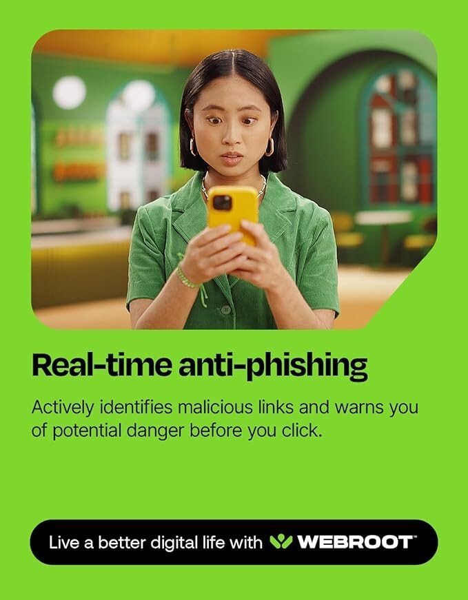 Webroot Internet Security Plus | Antivirus Software 2025 | 3 Device | 1 Year Download for PC/Mac/Chromebook/Android/IOS + Password Manager